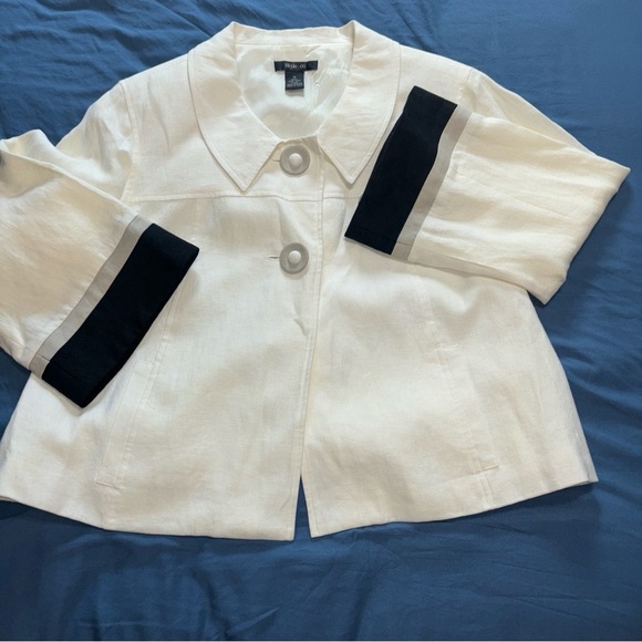 Women’s 100% Linen‎ blazer jacket Sz14 career wear closet staple - Picture 2 of 12